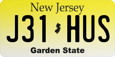 NJ license plate J31HUS