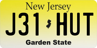 NJ license plate J31HUT