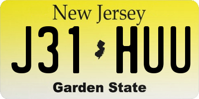 NJ license plate J31HUU