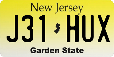 NJ license plate J31HUX