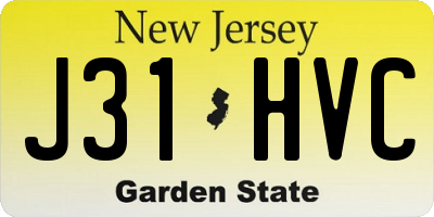 NJ license plate J31HVC