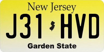 NJ license plate J31HVD