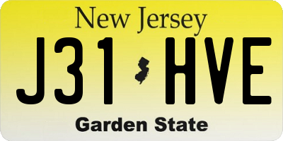 NJ license plate J31HVE