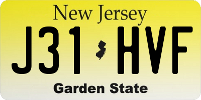 NJ license plate J31HVF
