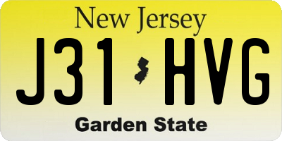 NJ license plate J31HVG