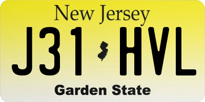 NJ license plate J31HVL