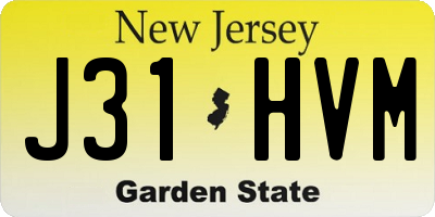 NJ license plate J31HVM