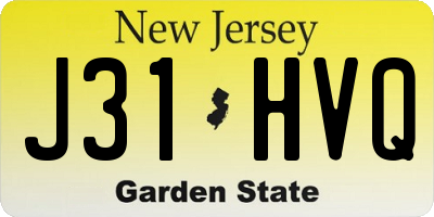 NJ license plate J31HVQ