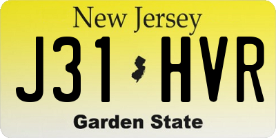 NJ license plate J31HVR