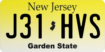 NJ license plate J31HVS