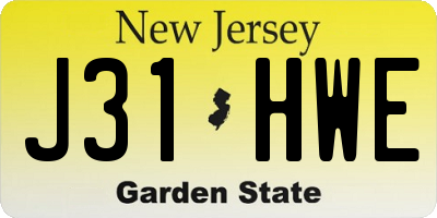 NJ license plate J31HWE