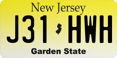 NJ license plate J31HWH
