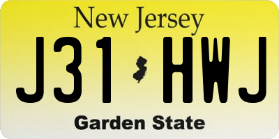 NJ license plate J31HWJ
