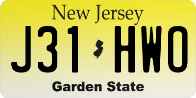 NJ license plate J31HWO