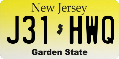 NJ license plate J31HWQ