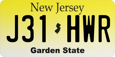 NJ license plate J31HWR