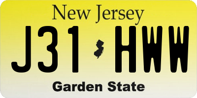NJ license plate J31HWW