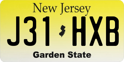 NJ license plate J31HXB