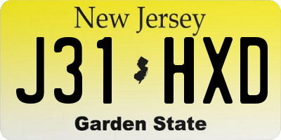 NJ license plate J31HXD