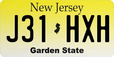 NJ license plate J31HXH