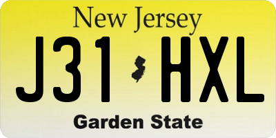 NJ license plate J31HXL
