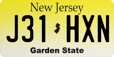 NJ license plate J31HXN