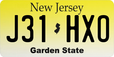 NJ license plate J31HXO