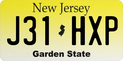 NJ license plate J31HXP