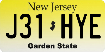 NJ license plate J31HYE