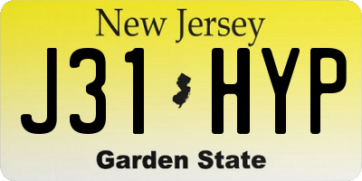 NJ license plate J31HYP