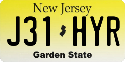 NJ license plate J31HYR