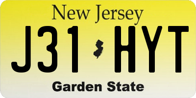 NJ license plate J31HYT
