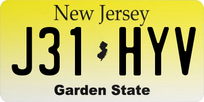 NJ license plate J31HYV