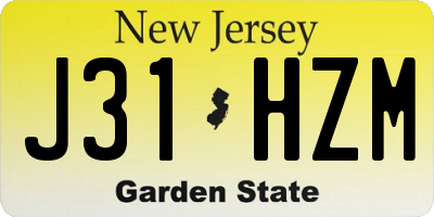 NJ license plate J31HZM