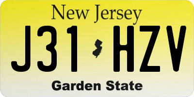 NJ license plate J31HZV
