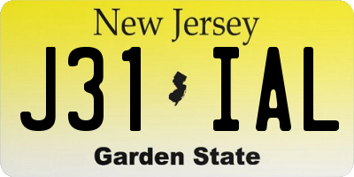 NJ license plate J31IAL