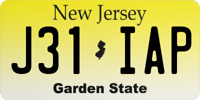 NJ license plate J31IAP