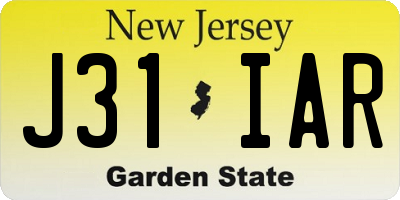 NJ license plate J31IAR