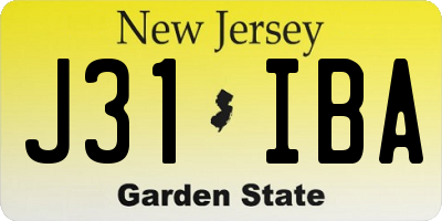NJ license plate J31IBA