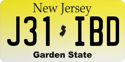 NJ license plate J31IBD
