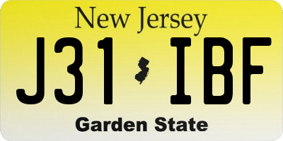 NJ license plate J31IBF