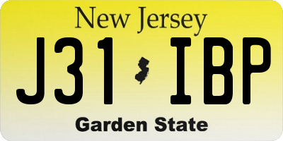NJ license plate J31IBP