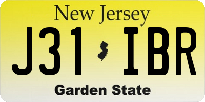 NJ license plate J31IBR