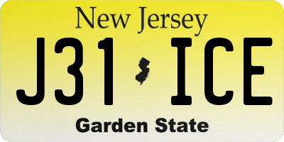 NJ license plate J31ICE