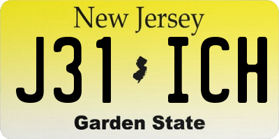 NJ license plate J31ICH