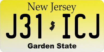 NJ license plate J31ICJ