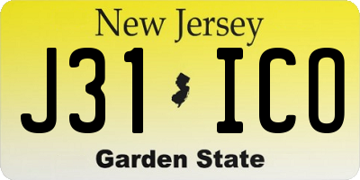 NJ license plate J31ICO