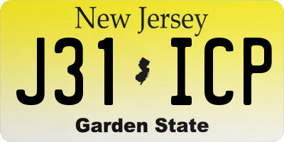 NJ license plate J31ICP