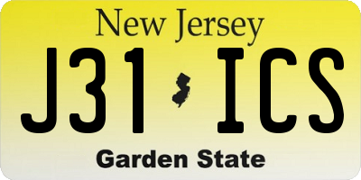 NJ license plate J31ICS