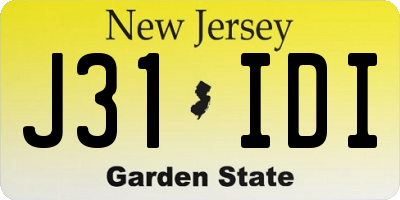 NJ license plate J31IDI